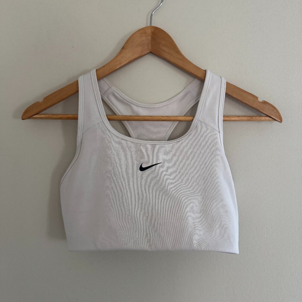 Nike White Dri-FIT Racerback Sports Bra